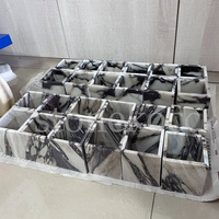 Stonekocc 100% Italien De Luxe Calacatta Viola Violet Marbre Naturel Onyx Titulaire Tasses Bocaux avec Cire De Soja Bougie Récipient