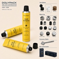 Tube souple en aluminium recyclable personnalisé de 15g, 30g, 50g, 80g, 100g pour l'emballage de lotion de soin de la peau, conception gratuite, échantillons gratuits