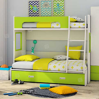 Lit superposé rose pour enfants, taille double, style princesse, meubles de chambre d'enfant modernes en PB/HDF, vente directe d'usine Tomy Niki