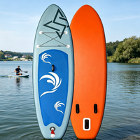 Planche de SUP gonflable à grande flottabilité et grand volume, système à 3 ailerons, pack complet d'accessoires, planche à pagaie pliable pour le camping