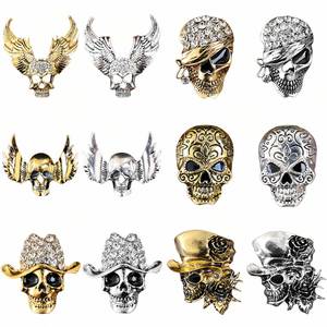 Fashion Motorcycle Biker Brooches Halloween Skull <b>Pin</b> Punk Skeleton <b>Badge</b> Gothic Brooch for Jewelry Accessory Gifts Wholesale - Product Image 5