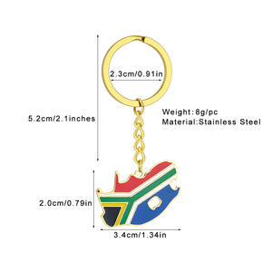 Llavero con colgante de bandera de país de Sud<span class=keywords><strong>áfrica</strong></span> chapado en oro de 18K chapado en oro de 18 quilates, llavero con colgante de <span class=keywords><strong>mapa</strong></span> de Sud<span class=keywords><strong>áfrica</strong></span> - Product Image 2