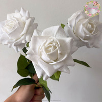 Roses artificielles haut de gamme à tige unique de 13 cm, toucher réaliste en latex, pour décoration de mariage