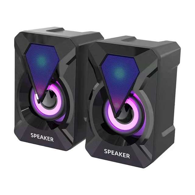 Cheap Price Hot Selling Mini Black Wired Speakers Stereo Loud Bass 2 Inch 45 Magnetic RGB Wired Speakers for Computer Home Use