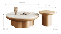 Table basse de salon de luxe créative, ronde, design haut de gamme, table à thé pour la maison, table en bois pour villa