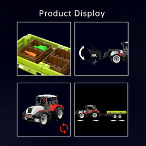 Boutique phare Model <span class=keywords><strong>King</strong></span>, <span class=keywords><strong>jouet</strong></span> éducatif pour enfants, parfait pour les garçons, 40 pièces, blocs de construction de remorque agricole pour enfants - Product Image 2