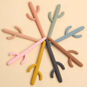 Nouveaux molaires de jouets pour bébés en silicone non toxique sans BPA en forme de <span class=keywords><strong>cactus</strong></span> avec brosse - Product Image 5