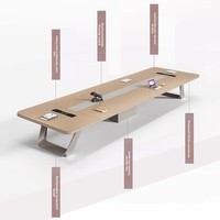 Table de conférence moderne, mobilier de bureau pour la formation, bureau en forme de barre, boîte de gestion des câbles amovible