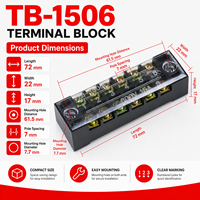 Bloc de bornes industriels TB 600V avec boîtier ABS ignifuge pour connecteur de câblage