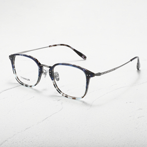 Marble Pattern Full Rim Rectangle <b>Eyeglasses</b> Titanium <b>Frame</b> Unisex Modern Anti-Uv Lightweight Vision Correction <b>Frames</b> - Product Image 2