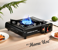 Réchaud à cassette manuel simple en fer, portable, résistant au vent, à gaz butane pour camping en extérieur et cuisson de fondue