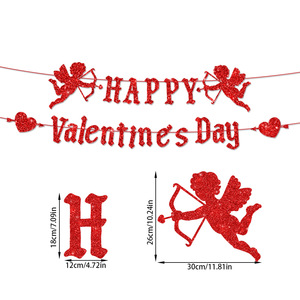 Bandera de papel de cebolla dorada para el Día de San Valentín, suministros de decoración de pasteles de nuevo lanzamiento para decoración de escena de fiesta - Product Image 6