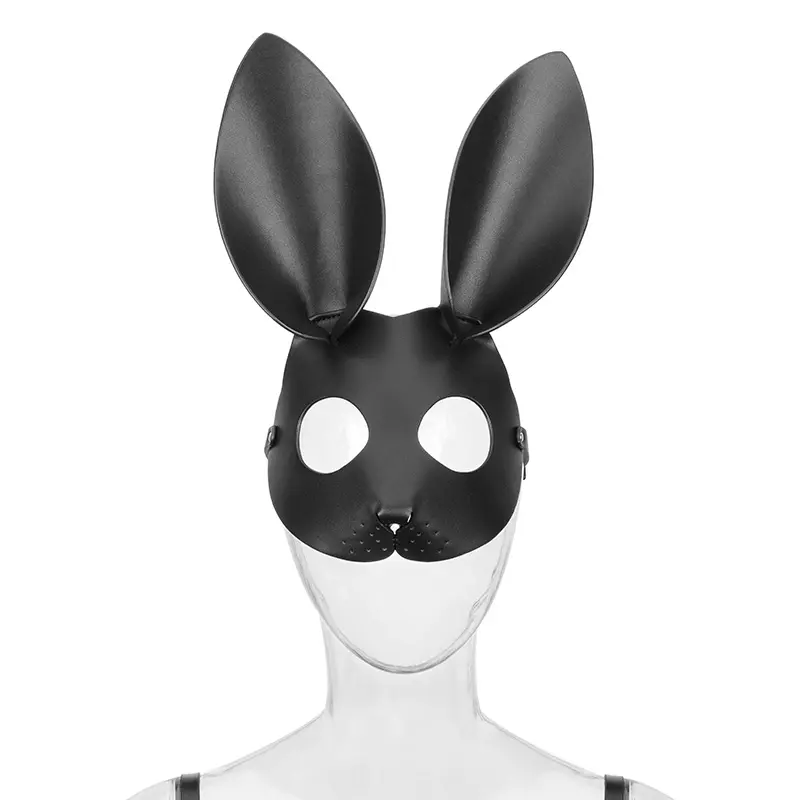 New Fashion Pu Leather Rabbit Mask Party Masquerade Sexy SM gioco imbracatura in pelle BDSM Fetish Bondage Mask