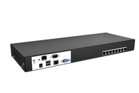 Commutateur KVM IP intégré 8 ports haute densité pour plusieurs ordinateurs avec câble LAN Cat5 Cat5e Cat6
