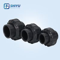 Raccord industriel en PVC PN16 DN15 à DN100, norme GB DIN, gris foncé, raccord de tuyau UPVC, directement de l'usine
