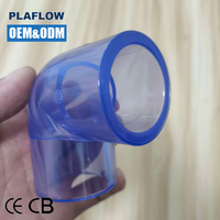 Raccord de tuyau en PVC transparent UPVC de bonne qualité, basse pression, 1/2-2 pouces, coude transparent, résistant aux produits chimiques, norme DIN