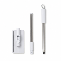 Serpillère plate ultra-mince OEM économique à long manche, options portatives, tête de serpillère de rechange en tissu réutilisable pour le nettoyage domestique