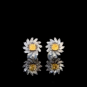Xinfly Wholesale Au750 <b>Fine</b> Jewelry Custom Classic 0.28ct Yellow 18K Real Gold Pinwheel-Shaped <b>Stud</b> <b>Earrings</b> - Product Image 1