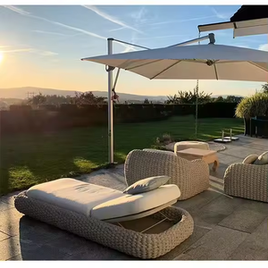 PLUS DE DESIGN Moderne Imperméable Patio Hôtel Piscine Teck Simple Bois Massif Rotin <span class=keywords><strong>Chase</strong></span> Aluminium Extérieur Soleil Chaise Lounge - Product Image 2