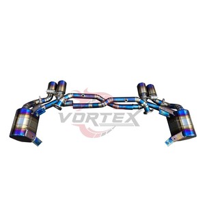 ระบบท่อไอเสียแบบ Catback รุ่น Vortex Grade 5 TA1 ไทเทเนียม สำหรับรถ Porsche 911 Carrera 997.1 997.2 Ti Racing ขนาด 76 มม. สีฟ้าเบิร์นท์ ติดตั้งง่าย - Product Image 2
