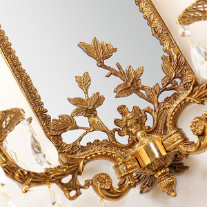 Appliques murales rococo, miroir décoratif, phare, <span class=keywords><strong>lampe</strong></span> de coiffeuse, lampes murales pour salle de maquillage, art français, <span class=keywords><strong>lampe</strong></span> en cuivre pour miroir - Product Image 3