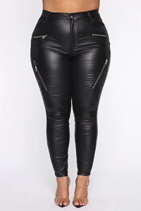 <span class=keywords><strong>Pantaloni</strong></span> in pelle lucida sintetica all'ingrosso Logo personalizzato di alta qualità con cerniera Fly fit Pencil 3X Plus Size <span class=keywords><strong>pantaloni</strong></span> in pelle da <span class=keywords><strong>donna</strong></span> grassi <span class=keywords><strong>neri</strong></span> - Product Image 2