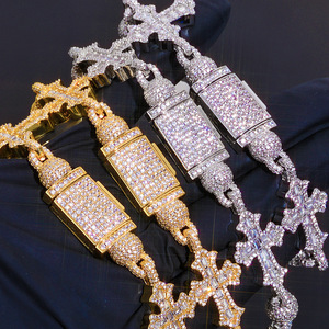 Bespoke Luxury Edition VVS1 Moissanite Cuban <b>Chain</b> 925 Sterling Silver <b>Iced</b> <b>Out</b> Clasp Miami Link Necklace Diamond Tester Pass - Product Image 3