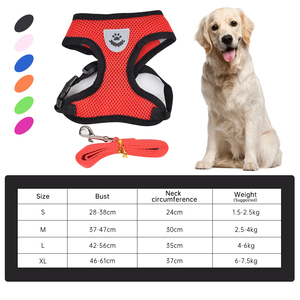 Dropshipping Set Rompi Tali Kekang Dada Anjing Tali Pastel Dapat Disesuaikan Bernafas Tanpa Tarikan Reflektif - Product Image 2