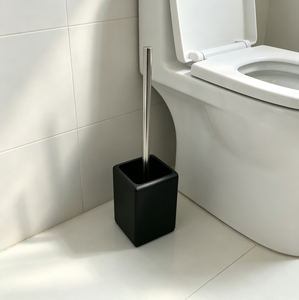 Ensemble de <span class=keywords><strong>brosse</strong></span> <span class=keywords><strong>WC</strong></span> moderne en résine noire mate avec support sur pied – Kit de nettoyage <span class=keywords><strong>WC</strong></span> moderne - Product Image 6