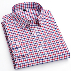 Chemises habillées à manches longues pour hommes RNSHANGER, à rayures multicolores et à carreaux, en coton 100%, polyvalentes, décontractées, à boutons, pour l'automne - Product Image 1