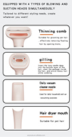 Aspirateur de toilettage pour animaux avec fonction soufflage et peigne, élimine le sous-poil lâche et flottant pour poils épais et abondants, logo personnalisé disponible
