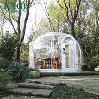 Dôme de location autoportant moderne préfabriqué en aluminium transparent avec porte coulissante, 3,5-6m