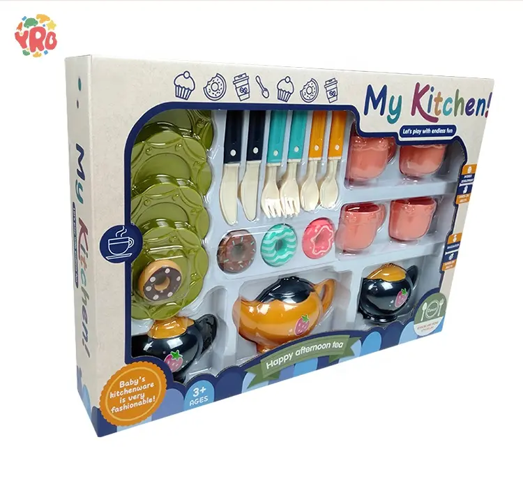 Cognitive interactive educational toys children's kitchen set family knife and fork dessert kitchen toys set