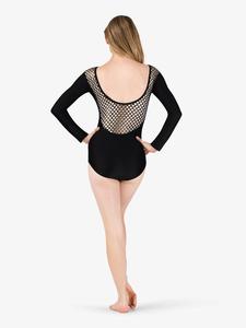 Femmes Une Pièce Femmes Corps Costume Maille Noir Vêtements De Danse De Gymnastique Justaucorps <span class=keywords><strong>Ballet</strong></span> <span class=keywords><strong>À</strong></span> Manches Longues - Product Image 2