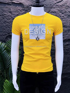 Ingrosso da uomo estate nuova t-shirt ricamata a maniche corte in cotone mercerizzato moda giovanile tutto fiammifero tessuto a maglia oversize - Product Image 6