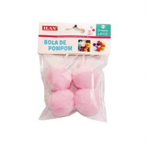 Pallina di pon pon Ilan 4,0 cm rosa per artigianato e decorazioni - Product Image 2