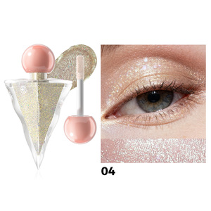 Fard à paupières liquide triangulaire monocolore nacré scintillant imperméable métallique pour le maquillage quotidien - Product Image 6