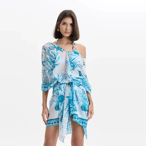 Abito da Bagno in Chiffon di Poliestere Riciclato <span class=keywords><strong>Senza</strong></span> Cuciture Visibili, <span class=keywords><strong>Vestito</strong></span> <span class=keywords><strong>Senza</strong></span> Cuciture per <span class=keywords><strong>Donne</strong></span> - Product Image 1