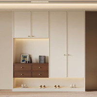 Meuble à chaussures rétro de luxe personnalisé avec cadre design, meuble d'entrée, rangement domestique, étagère à chaussures