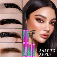 Vente en gros de gel pour sourcils en 4 couleurs, imperméable, résistant à la transpiration, aspect naturel, teinture pour sourcils, maquillage facile à appliquer, cosmétiques à étiquette privée