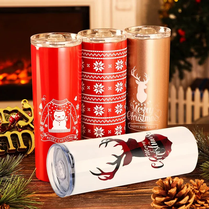 Various Types Sublimation Blank Tumbler Stainless Steel 20oz Christmas Coffee Cup