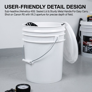 WB-P011 Seau de <span class=keywords><strong>lavage</strong></span> <span class=keywords><strong>auto</strong></span> en plastique PP 16L avec filtre anti-grains et couvercle, seau de detailing robuste pour l'entretien automobile - Product Image 3