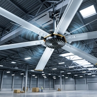 Ventilateur HVLS sur mesure robuste 7,3 m pour ventilation industrielle de plafond, circulation d'air, pales en aluminium