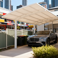 Abri de voiture moderne de luxe en aluminium, arqué, imperméable, durable, facile à assembler, avec revêtement en poudre, personnalisable, pour extérieur