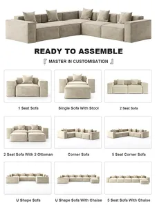 Muebles modernos para el hogar NOVA, juego de sofá de nube blanca, sofás seccionales para sala de estar, fundas de tela, sofá Modular a la venta