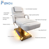 Lit de beauté électrique de luxe, chaise de traitement facial réglable pour spa et salon