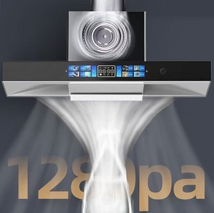 Campana Extractora de Pared en Forma de T, Ventilada, de Acero Inoxidable y Vidrio Templado, con 3 Velocidades, Filtro de Escape, 21m/min, Clase A++ - Product Image 2