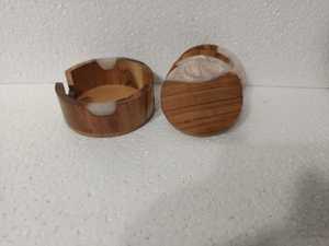 Juego de Posavasos de Madera Hechos a Mano, Diseño Rectangular Moderno, Incrustaciones de Resina Azul, Accesorio Decorativo para Mesa - Product Image 5