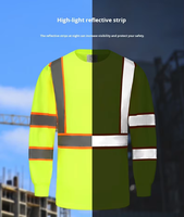 Chemise de sécurité réfléchissante à manches longues de classe 3, vêtements de travail haute visibilité, uniforme de signalisation durable, travailleurs du bâtiment et du transport routier
