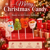 Groothandel Kerst Gummy Lollies Gemengde Kerstfiguurtjes Individueel Verpakt VC Fruit Zachte Snoepjes Feestelijke Cadeausnoepjes
